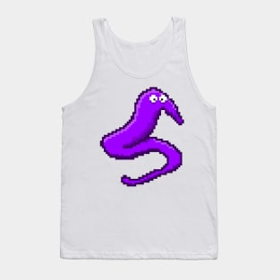 Purple Fuzzy Worm On A String Meme Pixel Art Tank Top